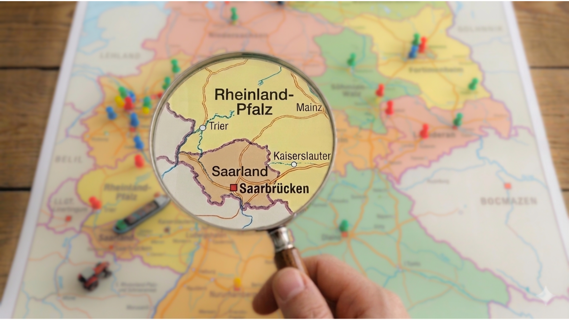 Karte von Rheinland-Pfalz und Saarland – Standort für neuen TILMA Dorfladen vorschlagen
